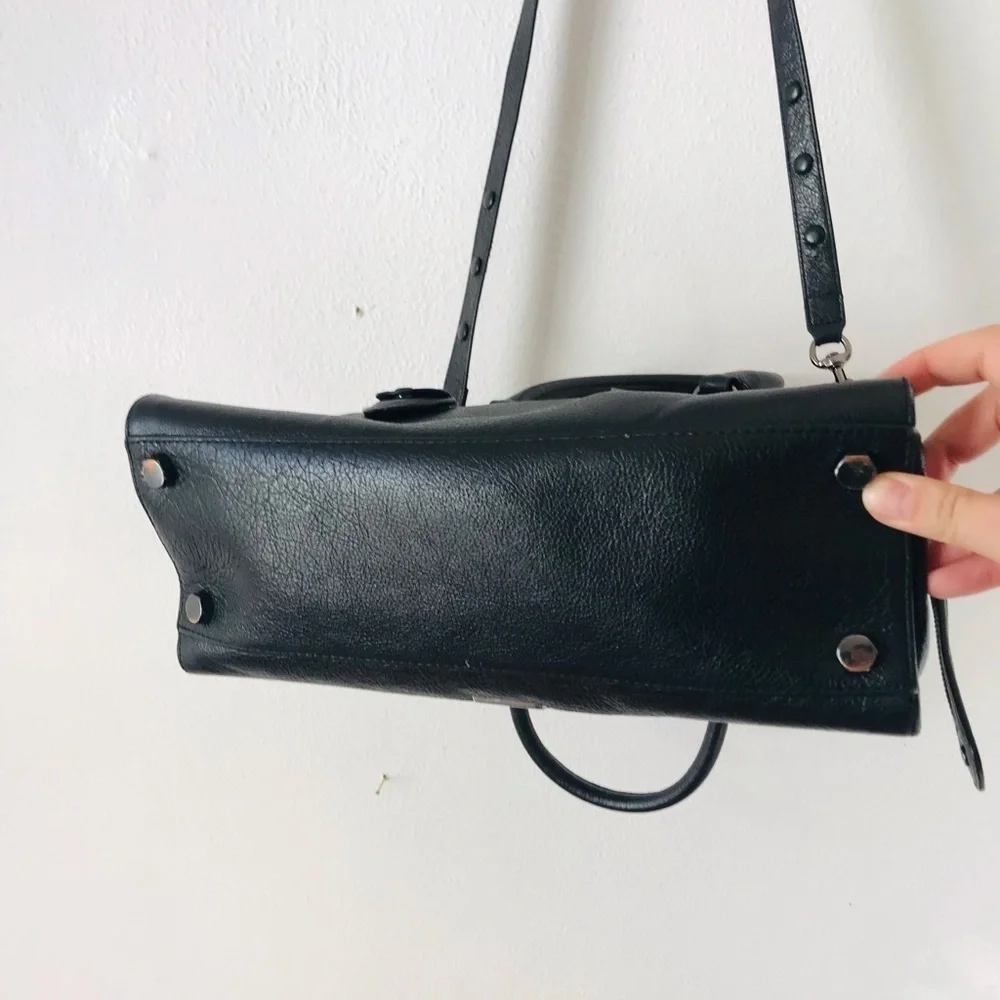 rebecca minkoff black leather jamie satchel /crossbody purse